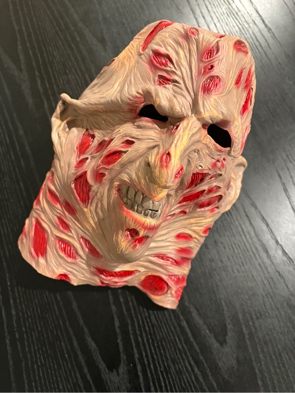 Horror Wall Art Mask Sculpture in Flesh and Red